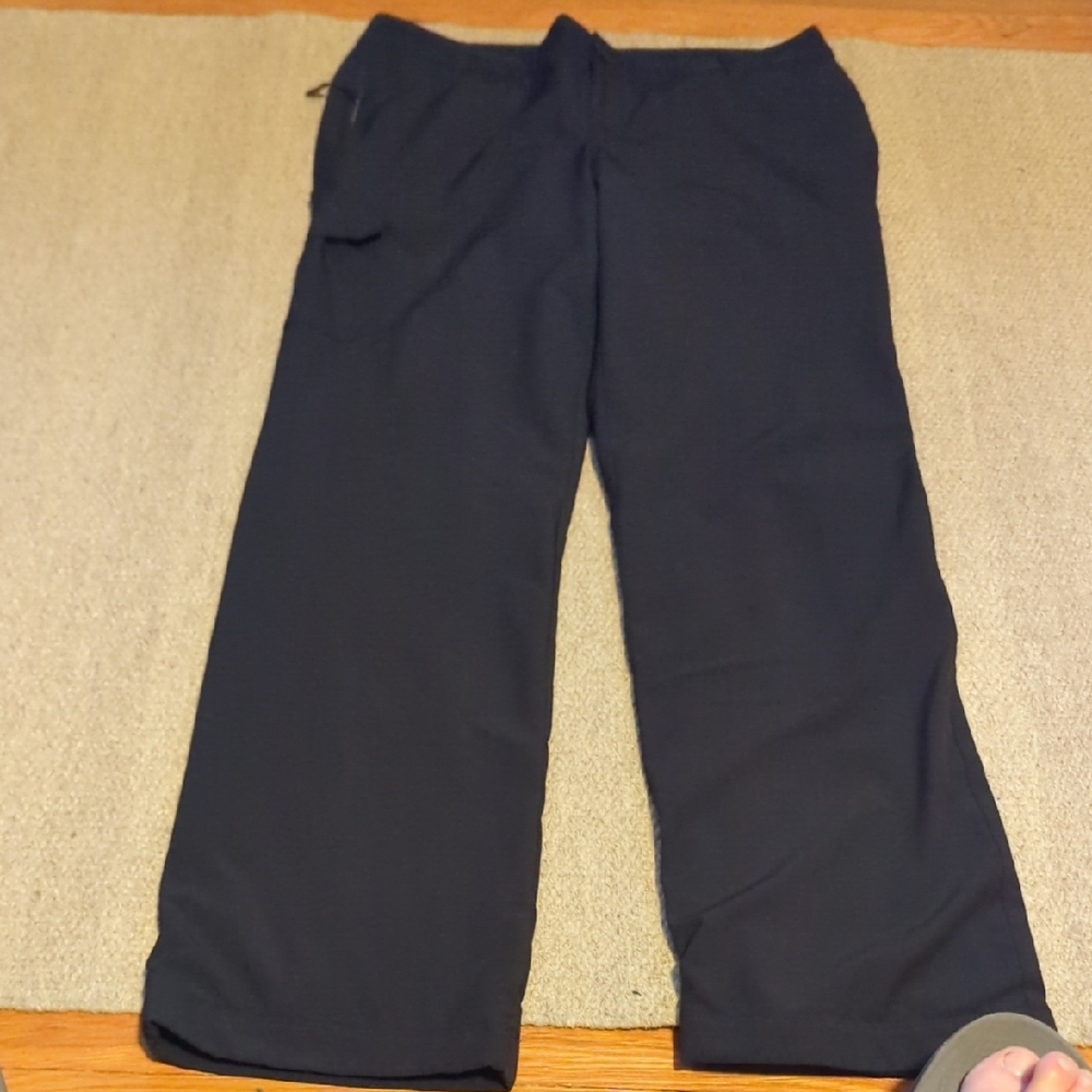 Women's Eddie Bauer Fleece Lined Pants Black With Cargo Pocket Size 8